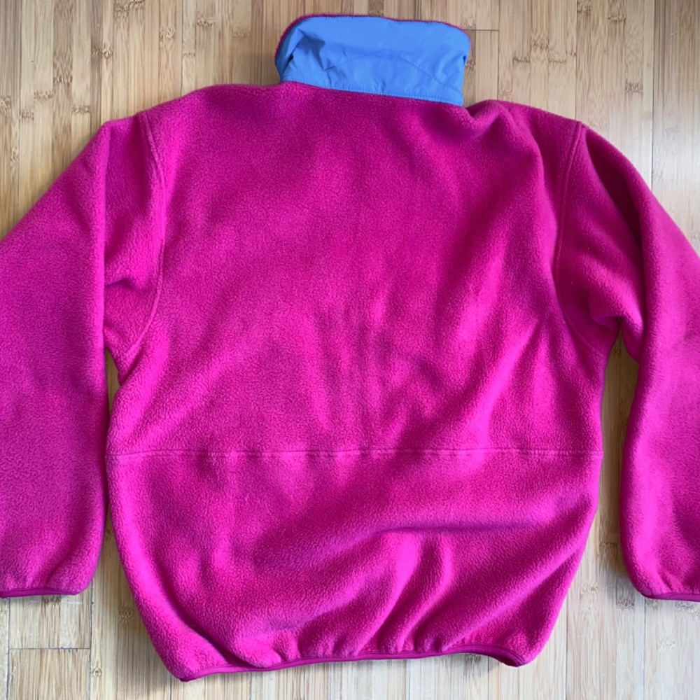 Vintage Patagonia M Hot Pink Blue Purple Half Zip Fleece Pullover Womens 12 USA - Picture 5 of 13